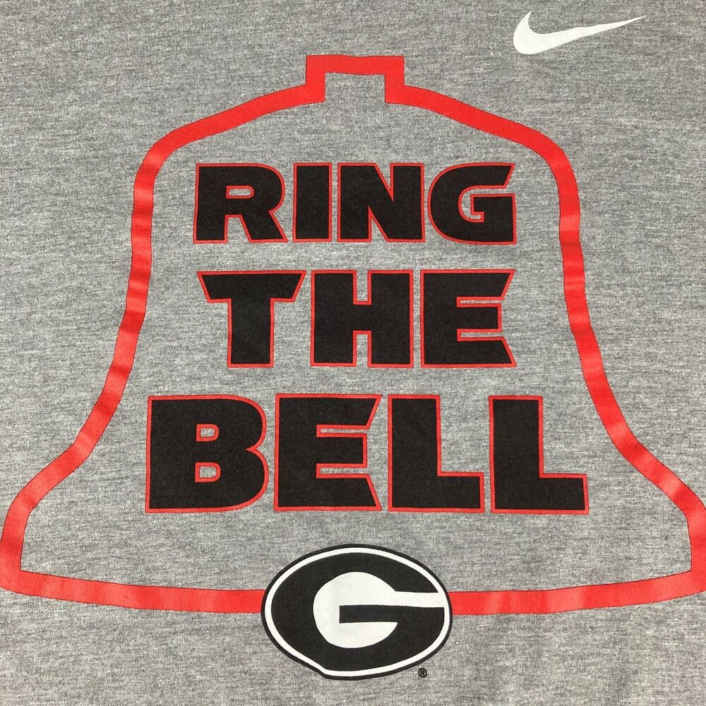 Nike Georgia Bulldogs T Shirt Mens XL Gray Ring The Bell UGA Football Tee